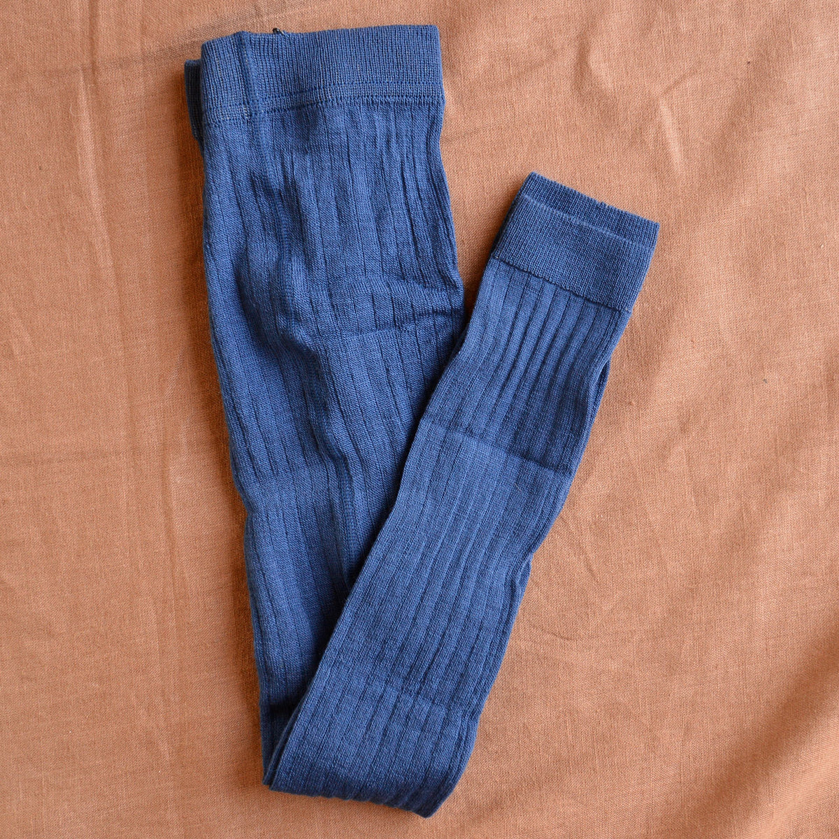 Ribbed Footless Tights in Organic Merino/Cotton (3-10y)