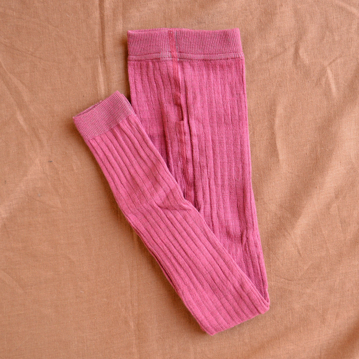 Ribbed Footless Tights in Organic Merino/Cotton (3-10y)