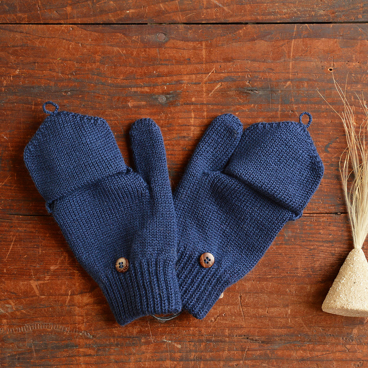 Child's Button Back Mittens - 100% Organic Merino Wool (1-8y+)