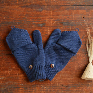 Child's Button Back Mittens - 100% Organic Merino Wool (1-8y+)