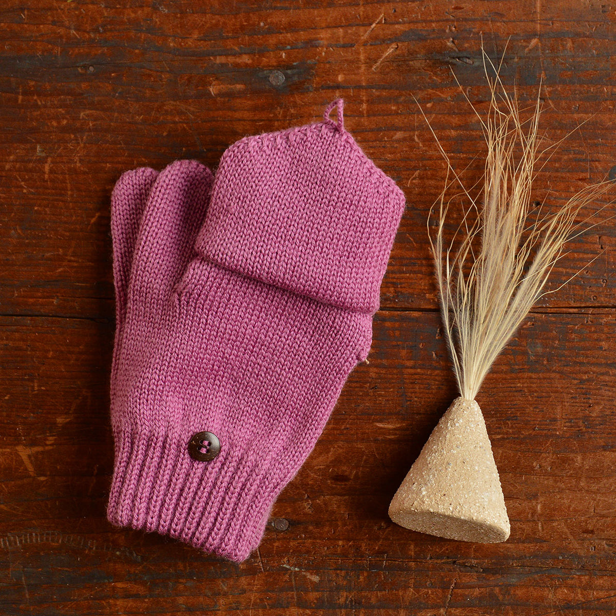 Child's Button Back Mittens - 100% Organic Merino Wool (1-8y+)