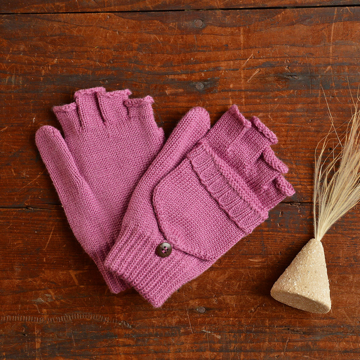 Child's Button Back Mittens - 100% Organic Merino Wool (1-8y+)