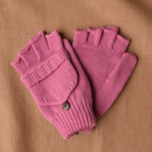 Child's Button Back Mittens - 100% Organic Merino Wool (3-8y)