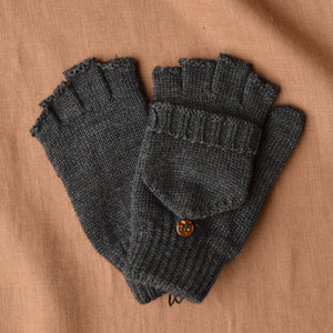 Child's Button Back Mittens - 100% Organic Merino Wool (3-8y)