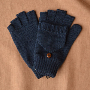 Child's Button Back Mittens - 100% Organic Merino Wool (3-8y)