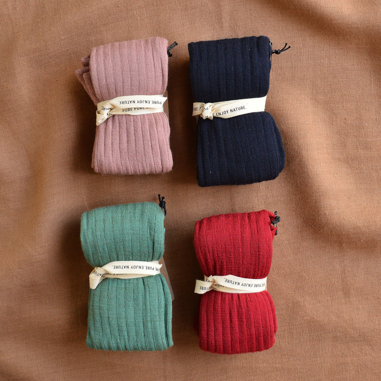 Ribbed Footless Tights - Organic Merino/Cotton (3-10y)