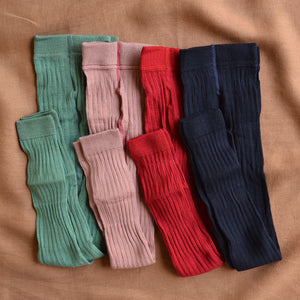 Ribbed Footless Tights - Organic Merino/Cotton (3-10y)