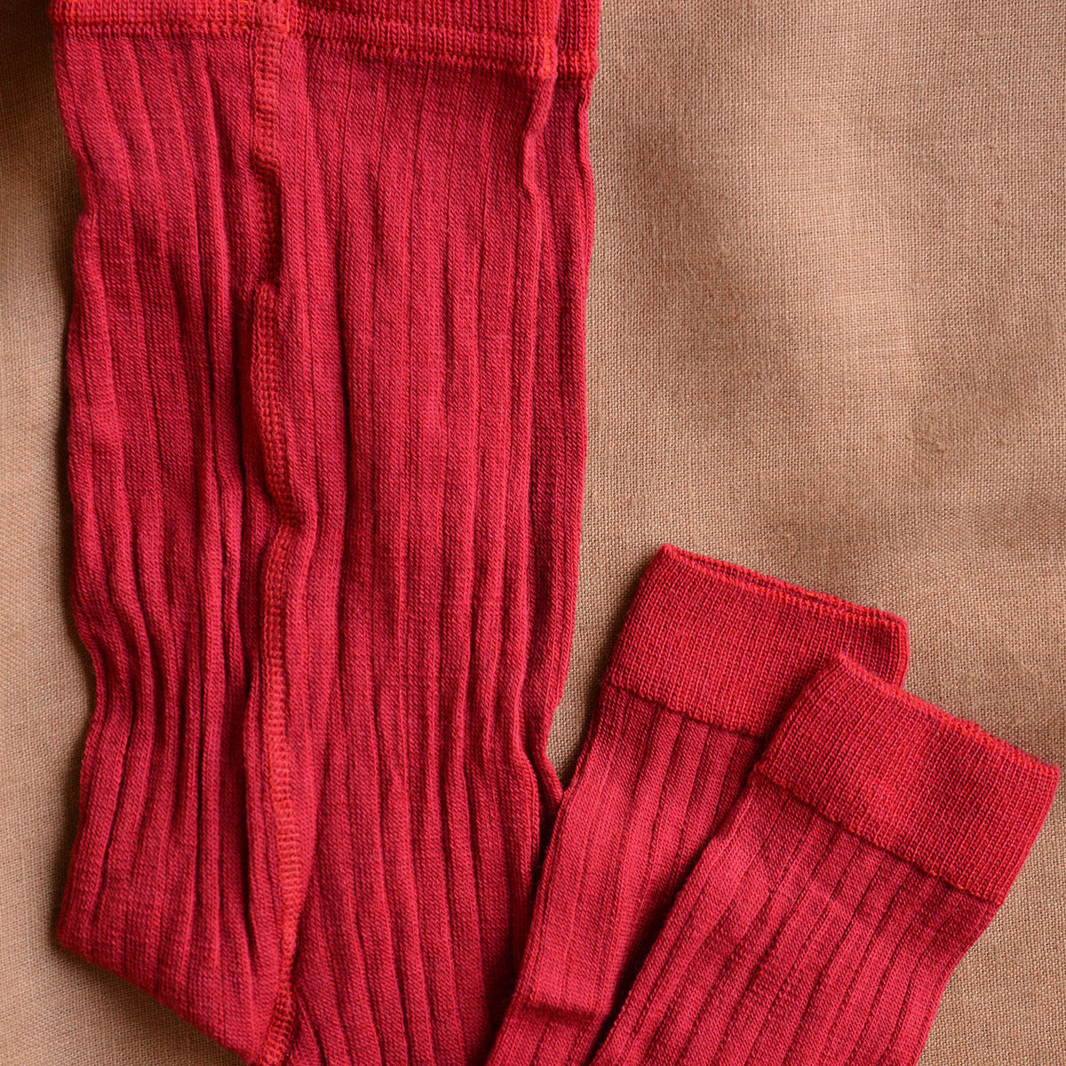 Ribbed Footless Tights - Organic Merino/Cotton (3-10y)