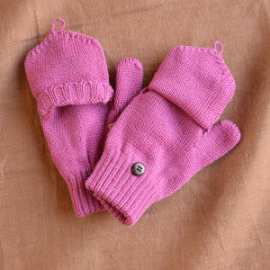 Child's Button Back Mittens - 100% Organic Merino Wool (1-8y+)