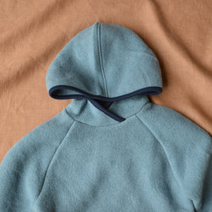 Child's Hoody - 100% Organic Wool Fleece - Storm Blue (1-2y) *Last One!