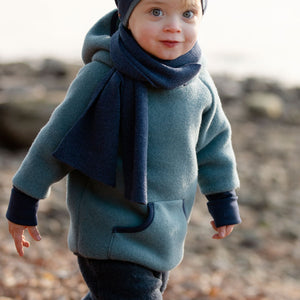 Child's Hoody - 100% Organic Wool Fleece - Storm Blue (1-2y) *Last One!