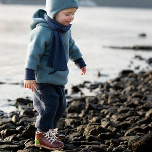 Child's Hoody - 100% Organic Wool Fleece - Storm Blue (1-2y) *Last One!