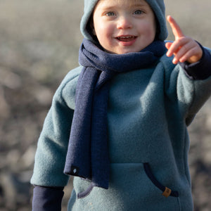 Child's Hoody - 100% Organic Wool Fleece - Storm Blue (1-2y) *Last One!