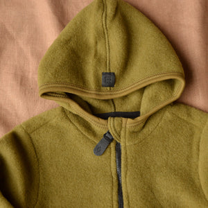 Child's Jacket - 100% Organic Wool Fleece - Olive Gold (2-10y)