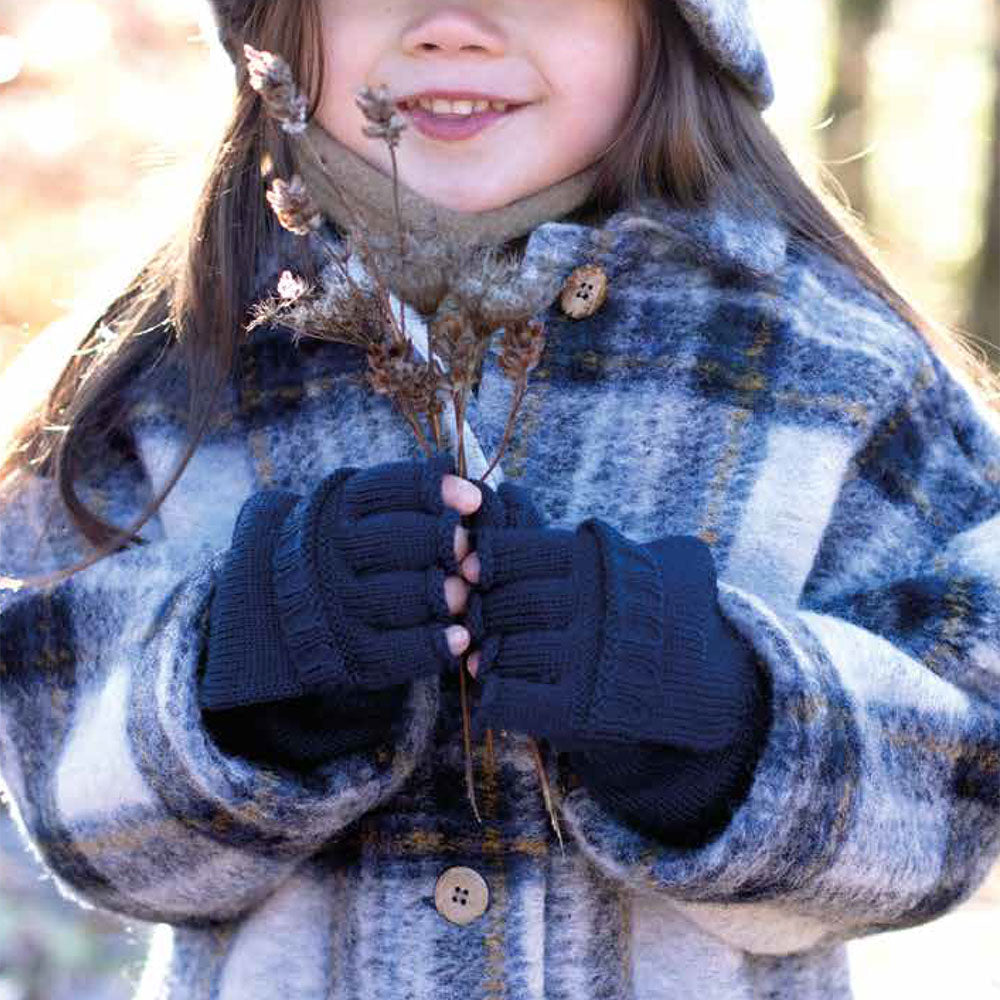 Child's Button Back Mittens - 100% Organic Merino Wool (1-8y+)