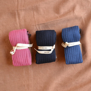 Ribbed Tights in Organic Merino/Cotton (3-10y)