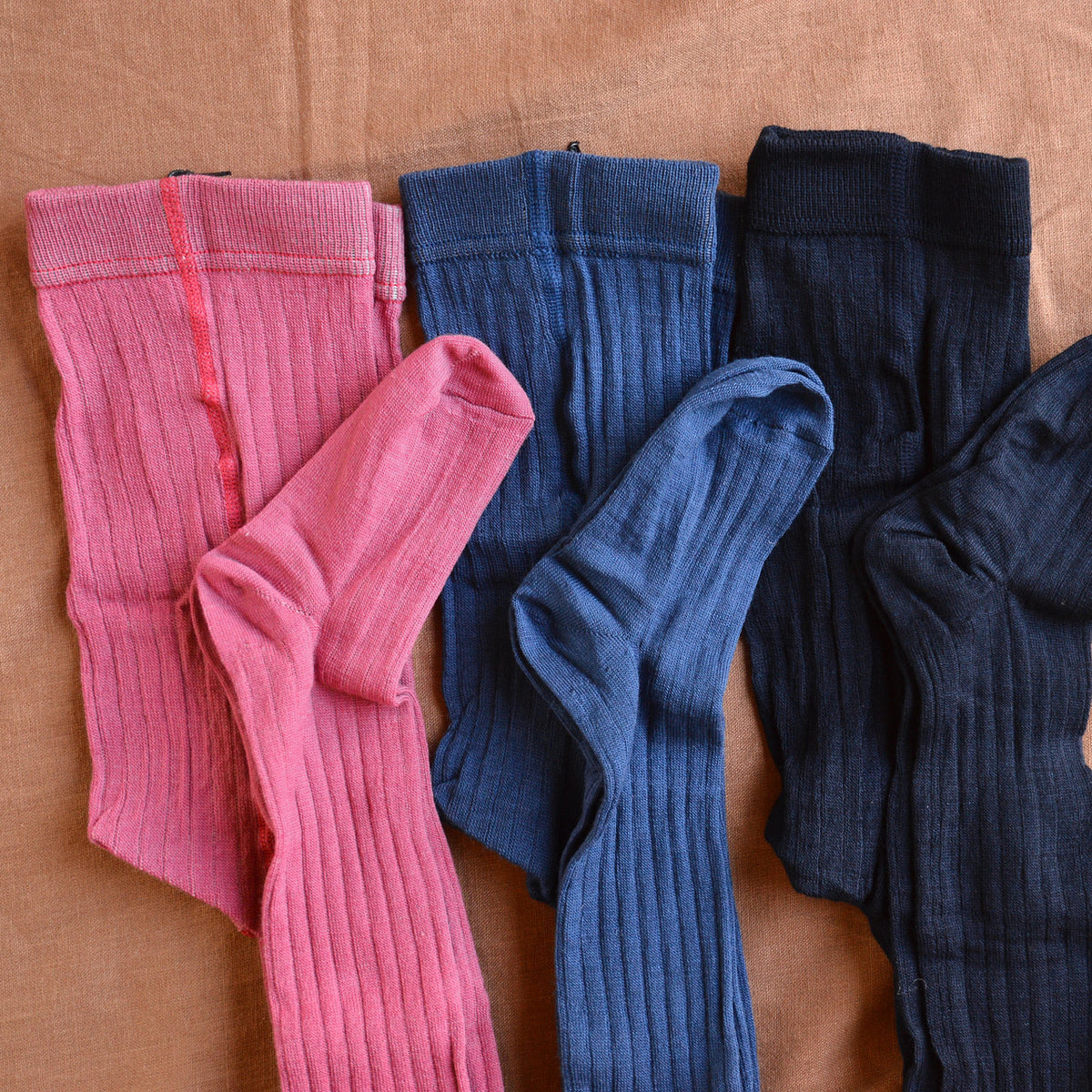 Ribbed Tights in Organic Merino/Cotton (1-10y)