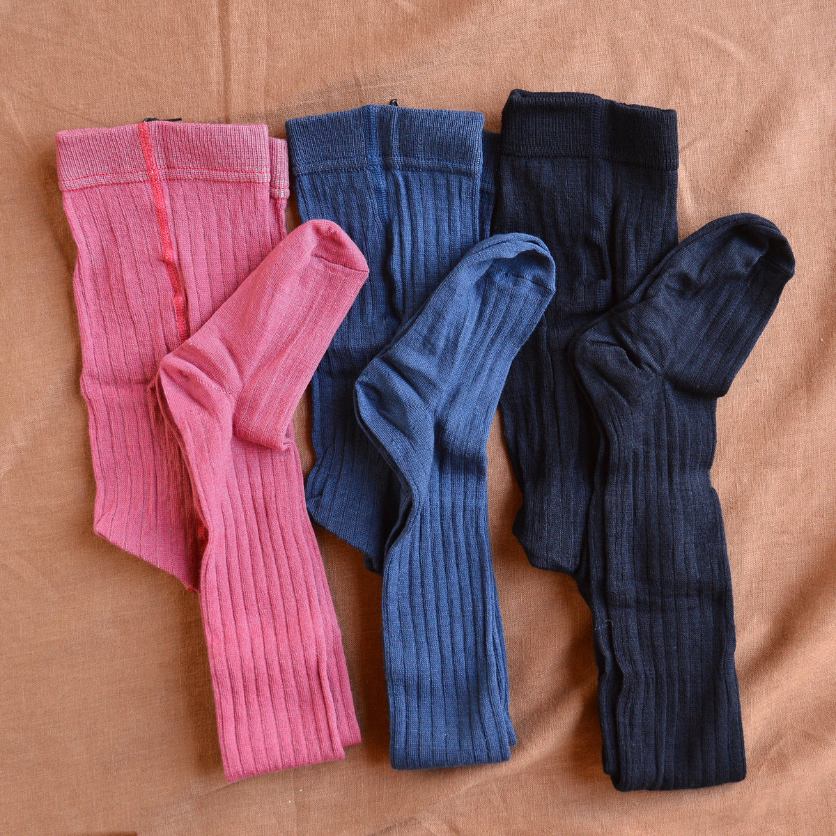 Ribbed Tights in Organic Merino/Cotton (1-10y)
