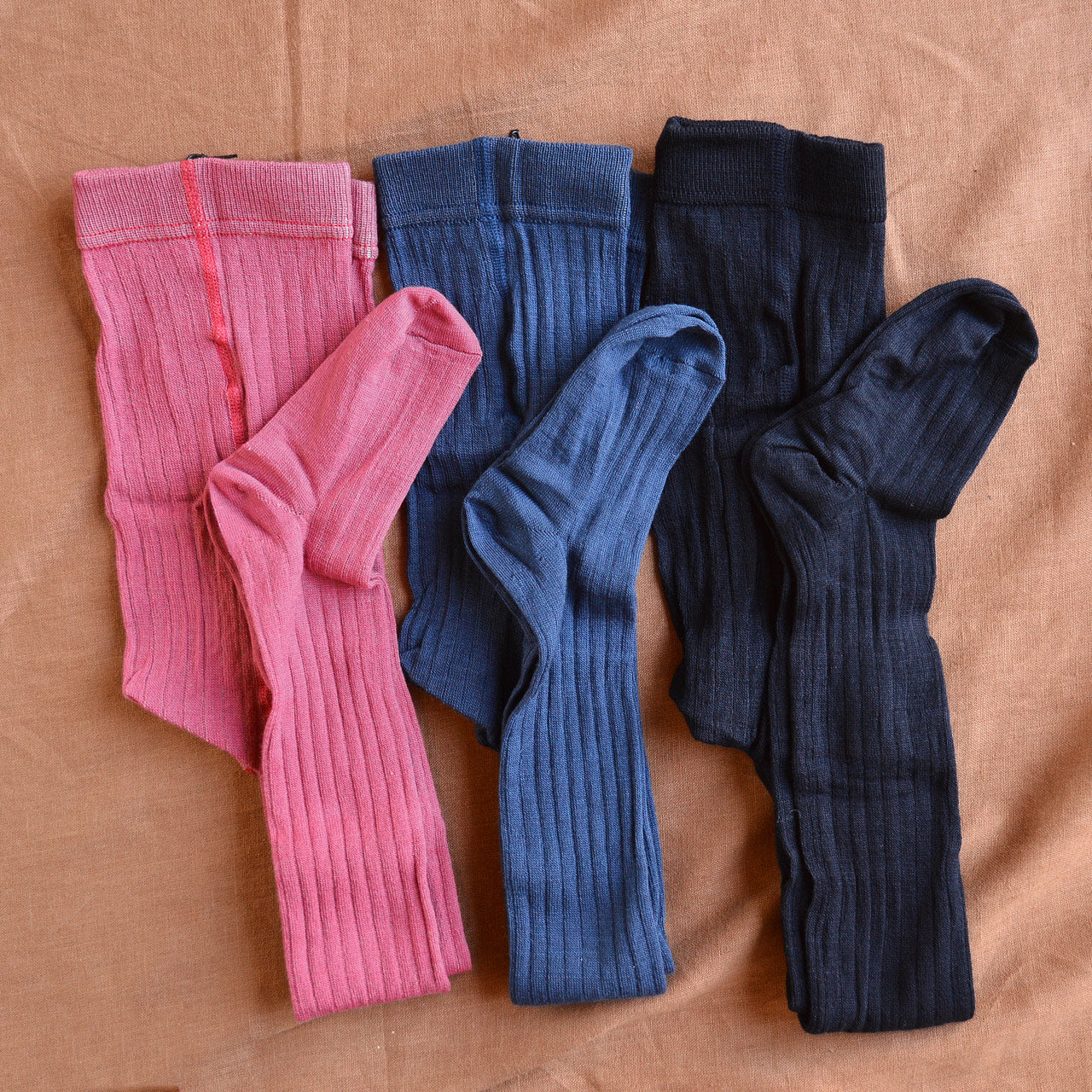 Ribbed Tights in Organic Merino/Cotton (1-10y)