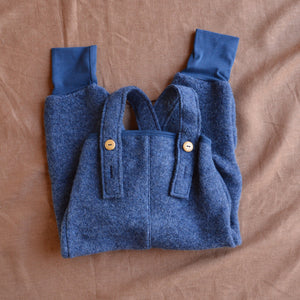 Dungarees - Boiled Organic Merino/Cotton - Denim (1-6y)