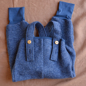 Dungarees - Boiled Organic Merino/Cotton - Denim (1-6y)