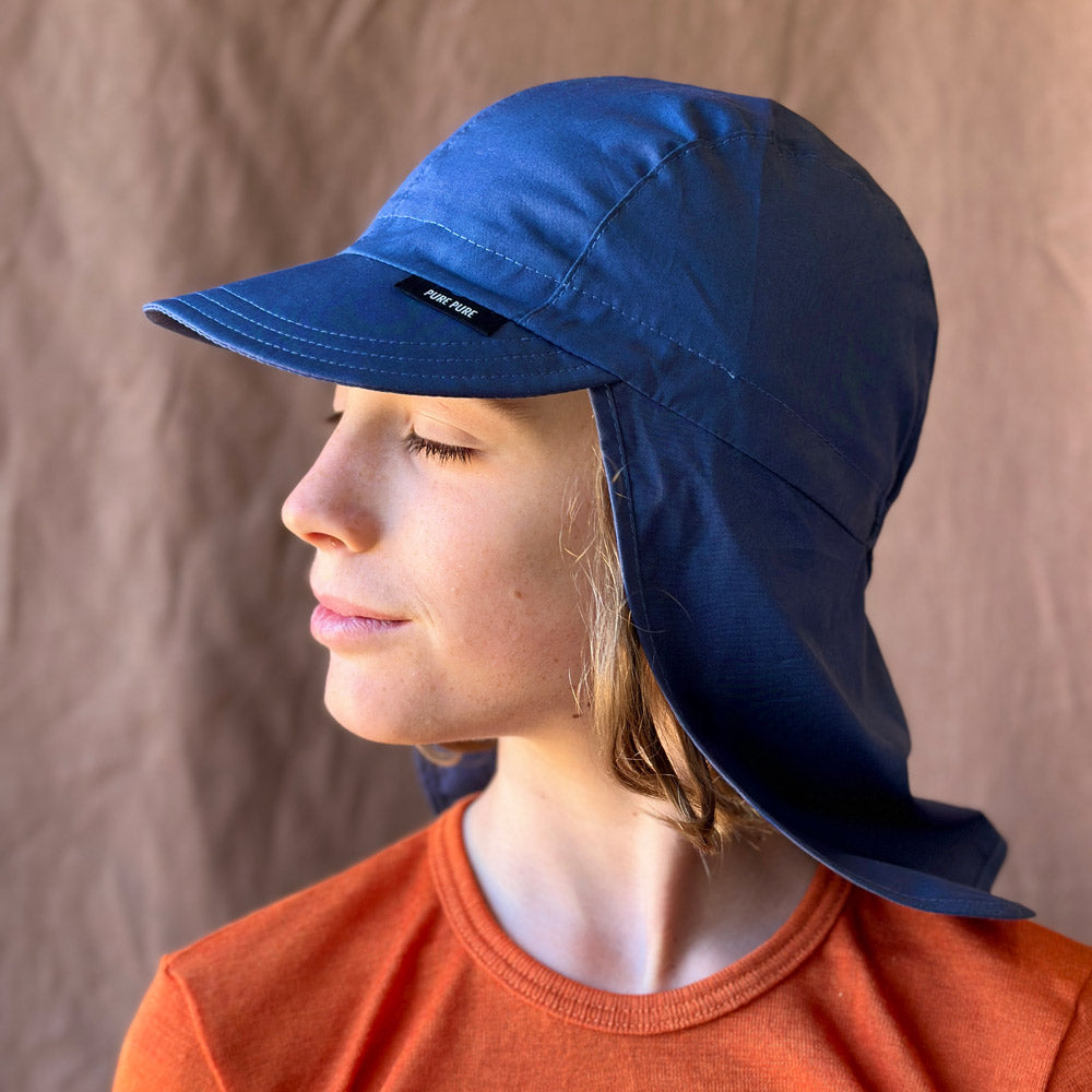 Kid's Organic Cotton Legionnaire Sun Cap by Pure Pure from Woollykins