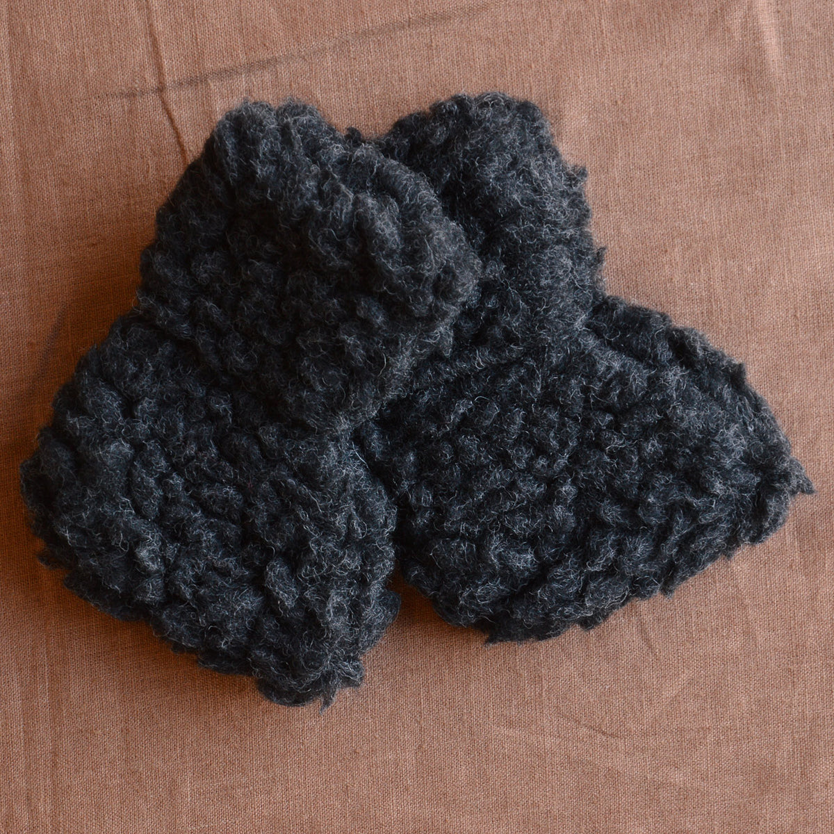 Plush Bear Booties - Wool/Tencel Teddy (0-24m)