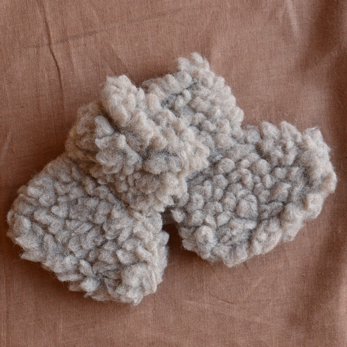 Plush Bear Booties - Wool/Tencel Teddy (0-24m)