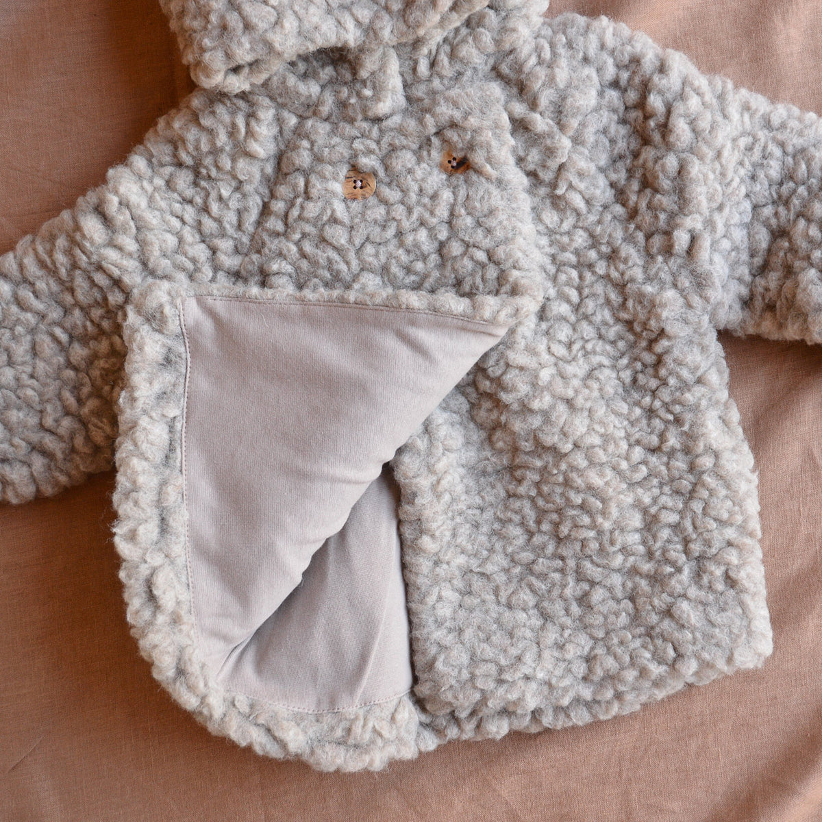 Plush Hooded Jacket - Wool/Tencel Teddy (1-8y) *Returning 2026