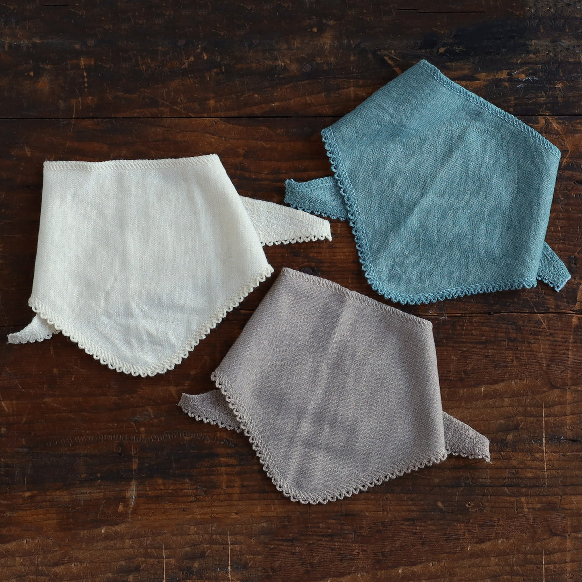 Baby Neckerchief Bib in Organic Merino/Silk