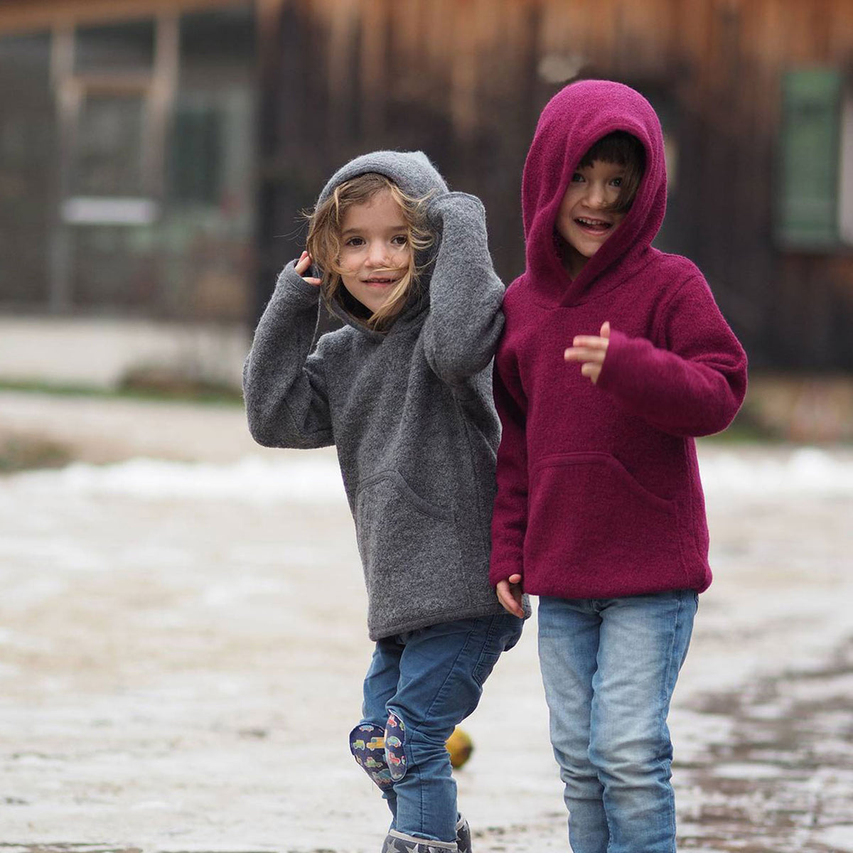 Wool Crepe Hoody - Organic Merino - Navy (9-10y) *Last One!