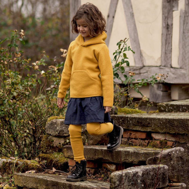 Wool Crepe Hoody - Organic Merino - Navy (9-10y) *Last One!