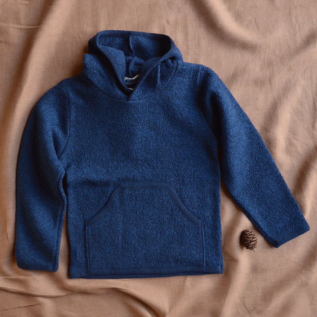 Wool Crepe Hoody - Organic Merino - Navy (9-10y) *Last One!