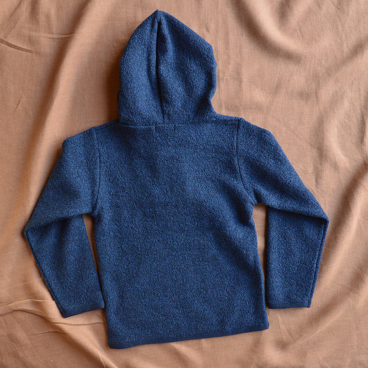 Wool Crepe Hoody - Organic Merino - Navy (9-10y) *Last One!