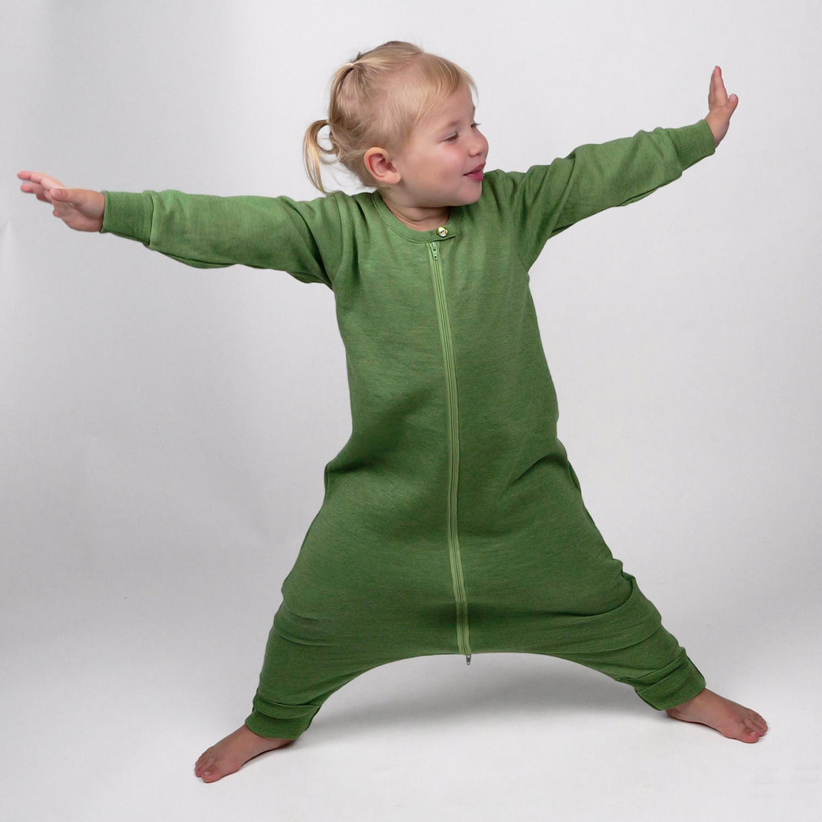 Longsleeve Sleeping Bag with Legs - Organic Wool/Silk (2-6y)