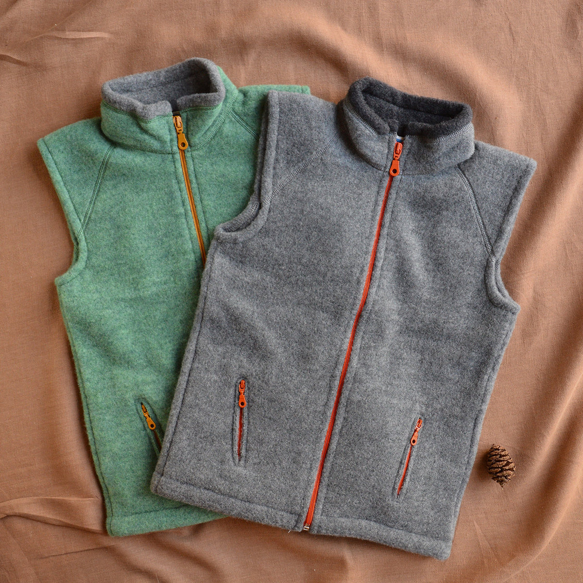 Big Kids Zip Vest - Organic Merino Wool Fleece (9-14y)