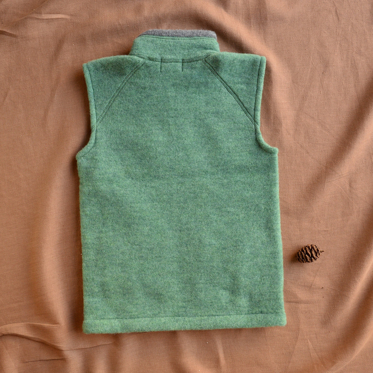 Big Kids Zip Vest - Organic Merino Wool Fleece (9-14y)