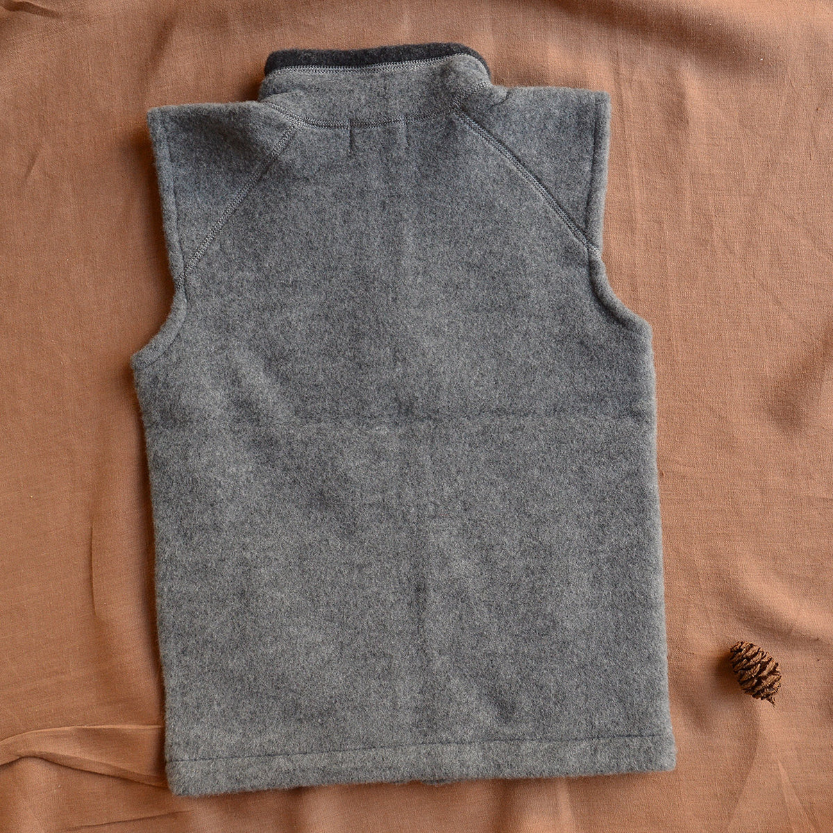 Big Kids Zip Vest - Organic Merino Wool Fleece (9-14y)