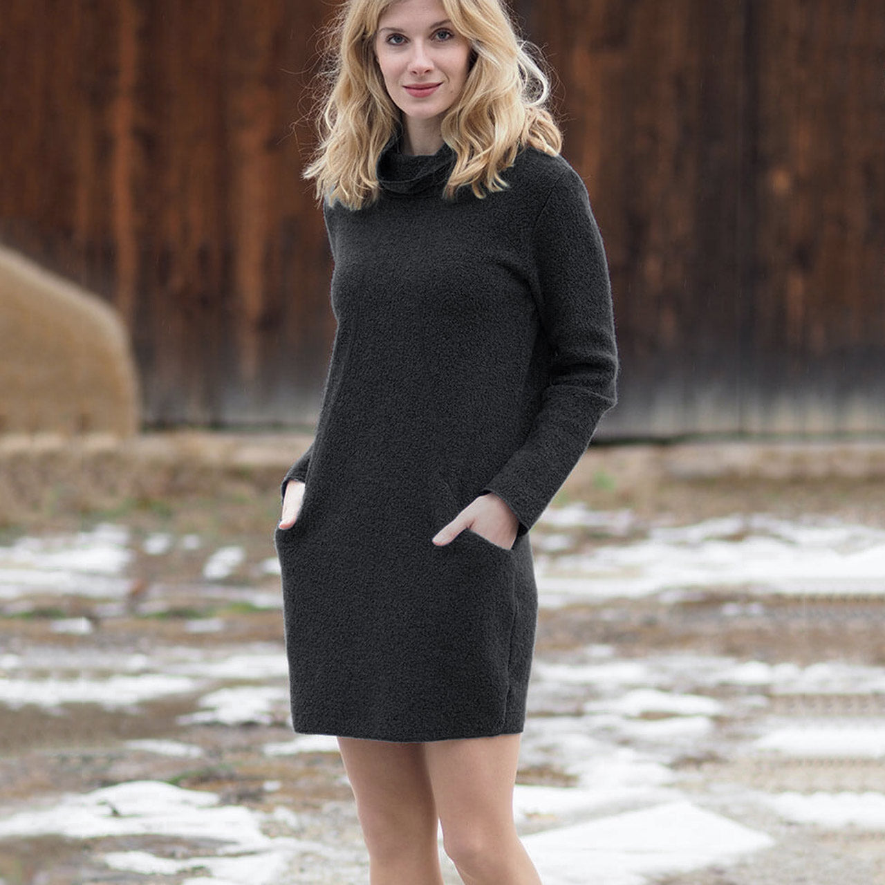 Wool Crepe Jumper Dress - Organic Merino