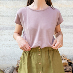 Women's Drop Shoulder Top - Organic Merino/Silk (XS-L)
