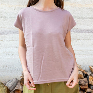 Women's Drop Shoulder Top - Organic Merino/Silk (XS-L)