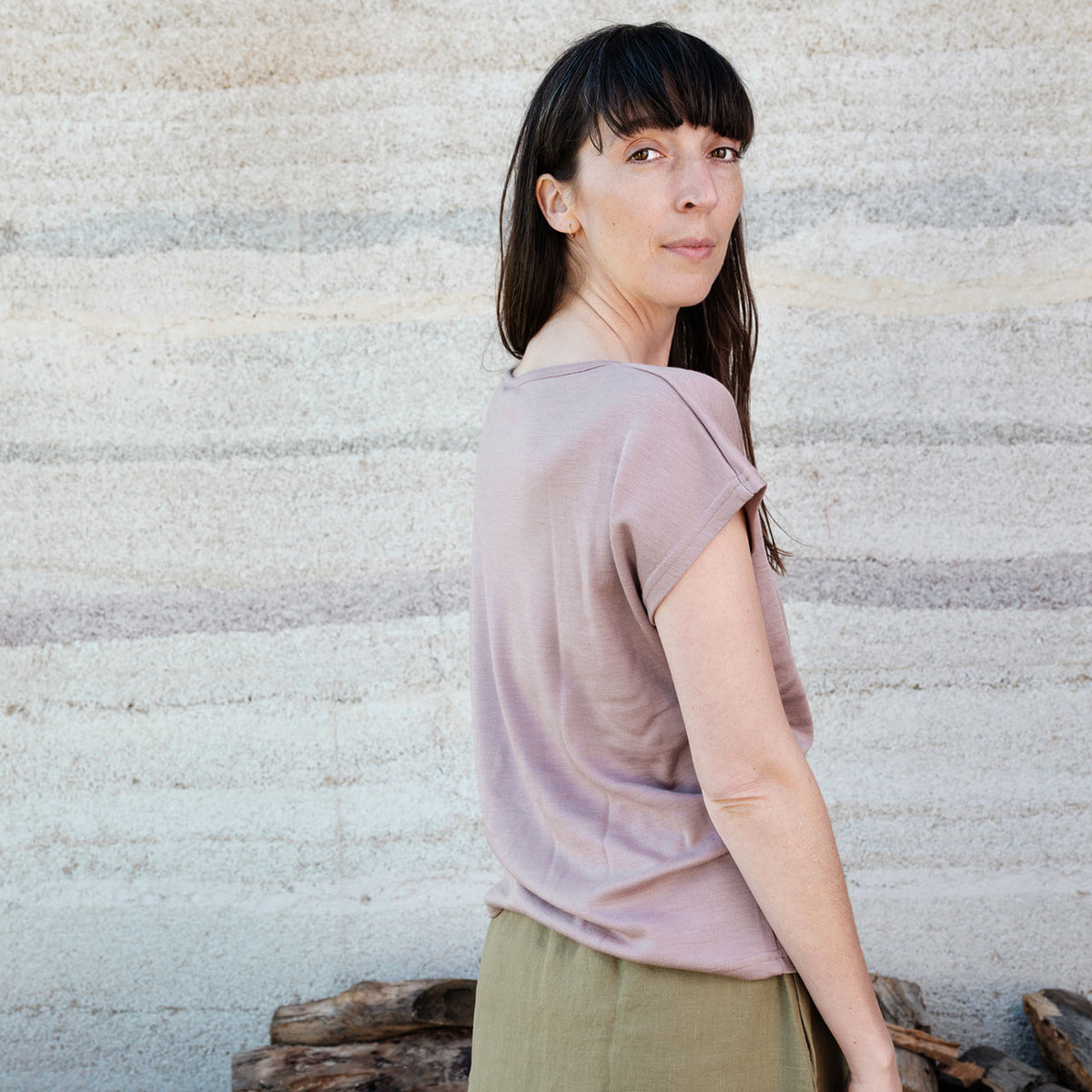 Women's Drop Shoulder Top - Organic Merino/Silk (XS-L)