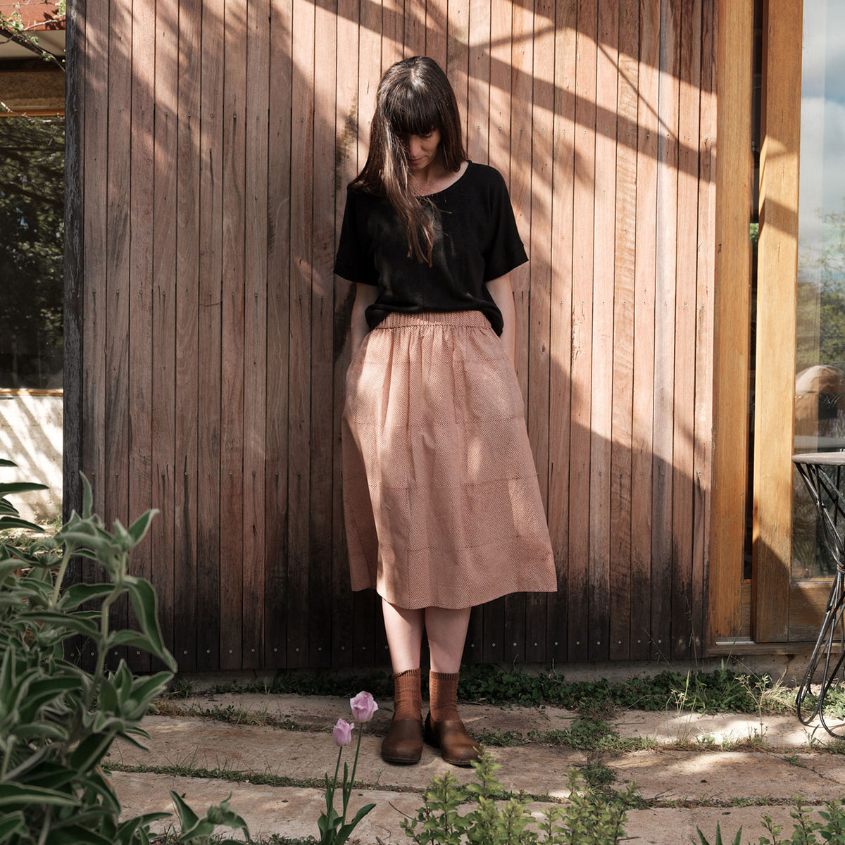 Bagru Block Print Pocket Skirt - 100% Hand Printed Indian Cotton (Women S-L)