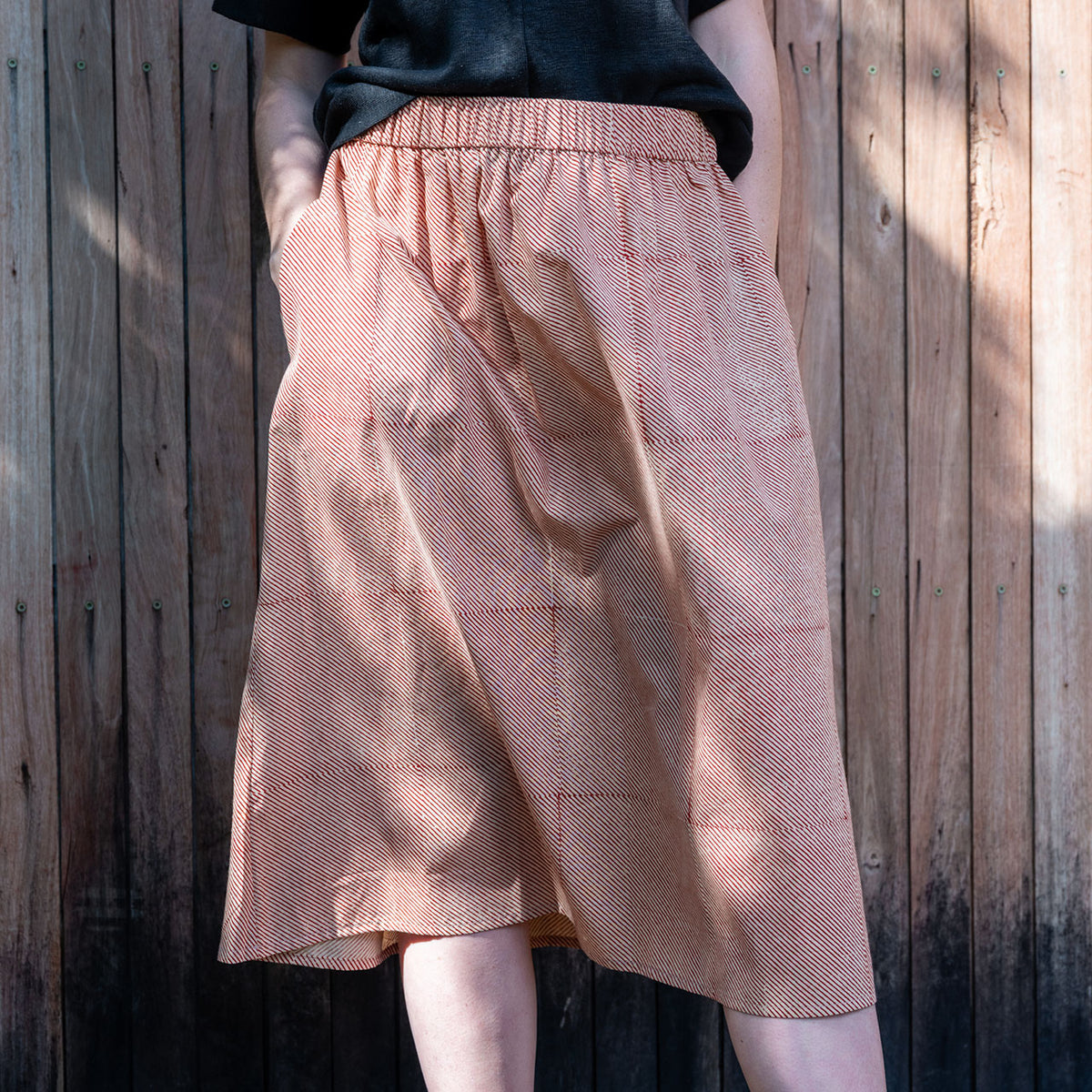 Bagru Block Print Pocket Skirt - 100% Hand Printed Indian Cotton (Women S-L)