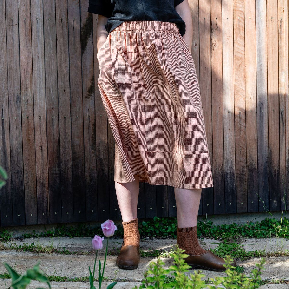 Bagru Block Print Pocket Skirt - 100% Hand Printed Indian Cotton (Women S-L)