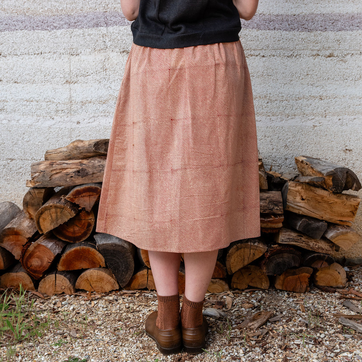Bagru Block Print Pocket Skirt - 100% Hand Printed Indian Cotton (Women S-L)