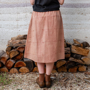 Bagru Block Print Pocket Skirt - 100% Hand Printed Indian Cotton (Women S-L)