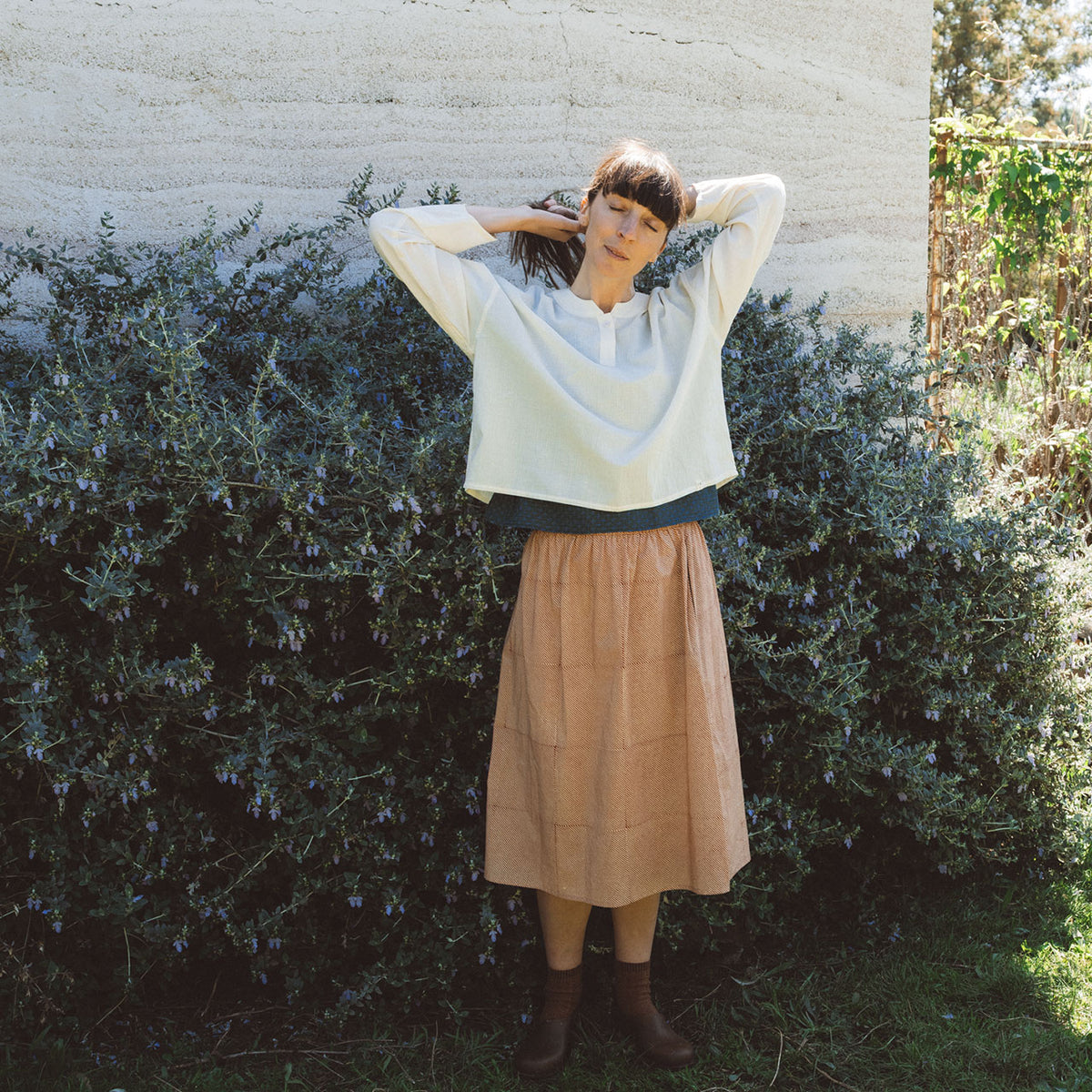 Women's Garden Shirt in Organic Cotton Crepe