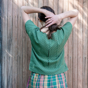 Cross Stitch Pieces Top - 100% Indian Cotton Muslin - Sweet Pea (Women S-L)