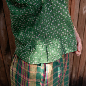 Cross Stitch Pieces Top - 100% Indian Cotton Muslin - Sweet Pea (Women S-L)